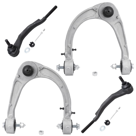 Detroit Axle - AWD Front End Control Arms Kit for 2008-2014 Cadillac CTS, 2 Upper Control Arms w/Ball Joints 2 Outer Tie Rod End Links 2009 2010 2011 2012 2013
