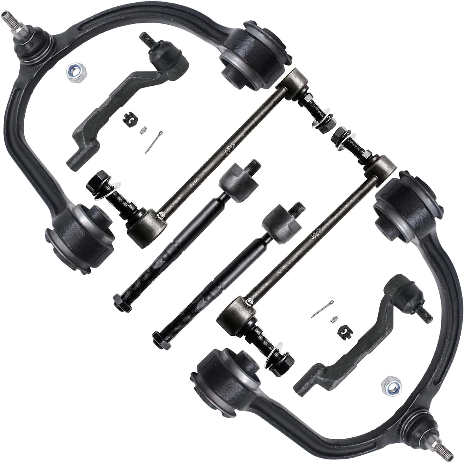 Detroit Axle - AWD Front End Suspension Kit for 2011-2014 Chrysler 300, 2011-2015 2017-2023 Dodge Charger, 2 Upper Control Arms Ball Joint 4 Inner Outer Tie Rods 2 Sway Bars Replacement
