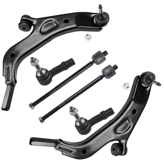 Detroit Axle - 6pc Front End Control Arms Kit for 2008-2009 Mercury Sable Ford Taurus X 2009 Flex, 2 Lower Control Arms with Ball Joint 4 Tie Rod Ends Replacement