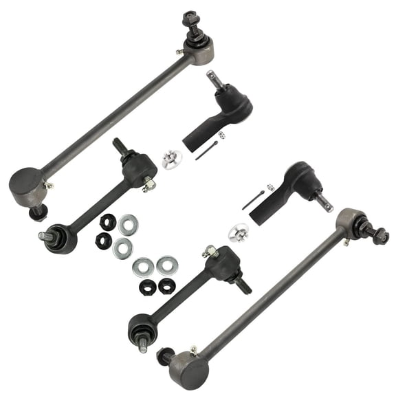 Detroit Axle - 4WD/AWD Front 6pc Suspension Kit for 14-18 Jeep Cherokee without Off Road Package, Outer Tie Rod Ends Front and Rear Sway Bar Links 2014 2015 2016 2017 Replacement