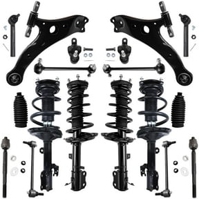 Detroit Axle - 18pc AWD Front Suspension Kit for Toyota Highlander Lexus RX330 RX350, Control Arms Tie Rods Ball Joint Boots Front and Rear Struts & Coil Spring Sway Bars Replacement