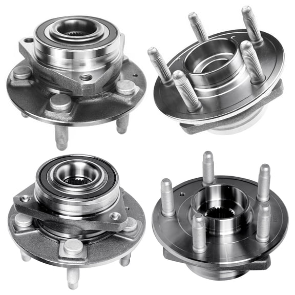 Detroit Axle - AWD Front/Rear Wheel Bearing Hubs Assembly for Cadillac CTS 2018 2019, 5 Lug w/Encoder ABS, 4 Wheel Bearing Hubs