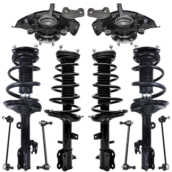 Detroit Axle - AWD Steering Knuckles Kit for 04-06 Lexus RX330, 07 RX350, 06-07 RX400h, Front Steering Knuckles & Wheel Bearing Hubs Front Rear Struts & Coil Spring Sway Bars Replacement Suspension