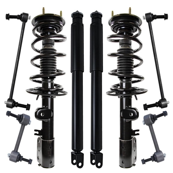 Detroit Axle - AWD Front Struts & Coil Spring + Rear Shock Absorbers + Front & Rear Sway Bars Replacement for 2013-2019 Ford Explorer 3.5L