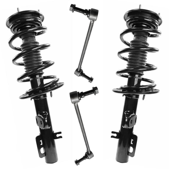 Detroit Axle - Front Struts Sway Bars for Ford 2010 2011 Taurus, 2 Complete Struts with Coil Spring Assembly 2 Sway Bar End Links Replacement Suspension Kit