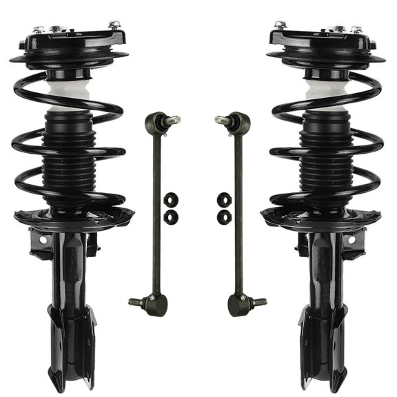 Detroit Axle - AWD Front Struts Sway Bars for Mercedes-Benz C230 C250 C300 C350, 2 Struts with Coil Spring Assembly 2 Sway Bar Links Suspension Replacement