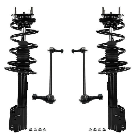 Detroit Axle - AWD Front Struts w/ Coil Spring + Sway Bar Links Replacement for 2011 2012 2013 Ford Explorer - 4pc Set