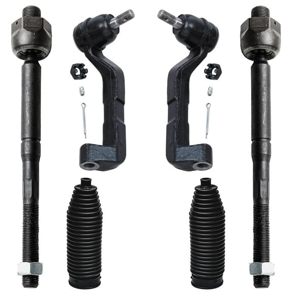 Detroit Axle - AWD Front Tie Rods Boots Kit for 2005-2010 Chrysler 300 2007-2010 Dodge Charger 2005-2008 Magnum, 4 Outer Inner Tie Rods 2 Tie Rod Boots Replacement