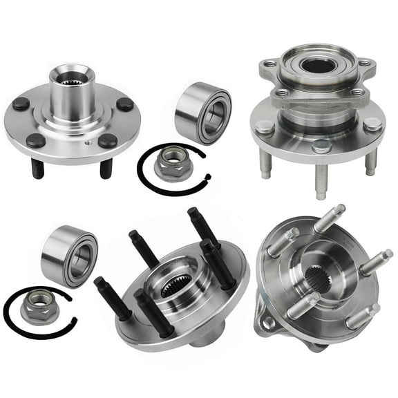 Detroit Axle - AWD Front and Rear Wheel Bearing & Hubs Assembly Replacement for 2007-2010 Ford Edge Lincoln MKX - 4pc Set