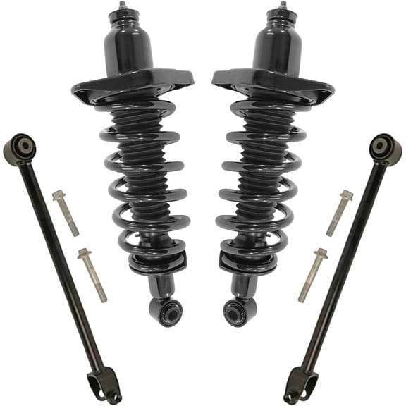 Detroit Axle - AWD Rear Struts Control Arms for 2016-2020 Honda Pilot 2 Struts with Coil Spring Assembly 2 Lower Forward Control Arms Assembly 2017 2018 2019 Suspension Kit Replacement