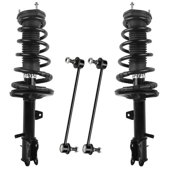 Detroit Axle - AWD Rear 4pc Struts for 99-03 Lexus RX300, 01-03 Toyota Highlander, 2 Struts & Coil Spring Assembly 2 Sway Bar Ends 1999 2000 2001 2002 2003 Replacement Ready Struts Shocks Assembly