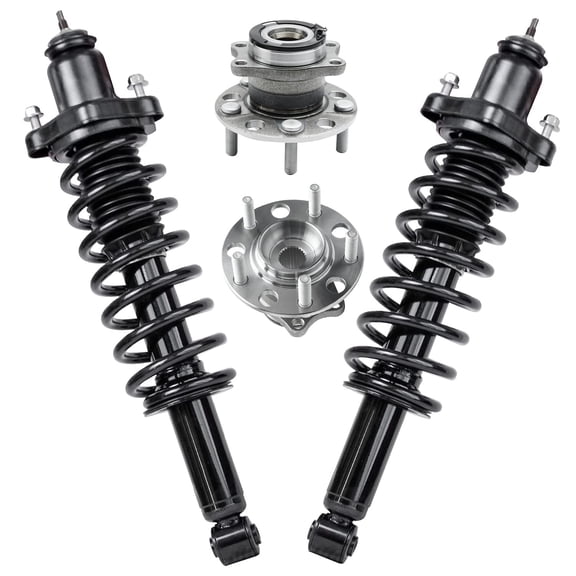 Detroit Axle - AWD Rear Wheel Bearing Hubs Struts for 2007 2008 Dodge Caliber, 2007-2016 Jeep Patriot Compass, 2 Wheel Bearing Hubs 2 Struts Replacement Suspension Kit