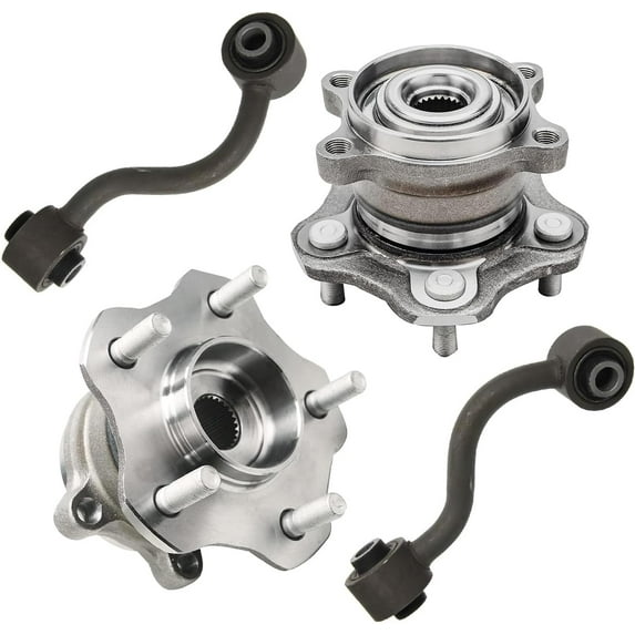 Detroit Axle - AWD Rear Wheel Bearing and Hubs + Sway Bar Links Replacement for 2008 2009 2010 2011-2018 Nissan Rogue - 4pc Set