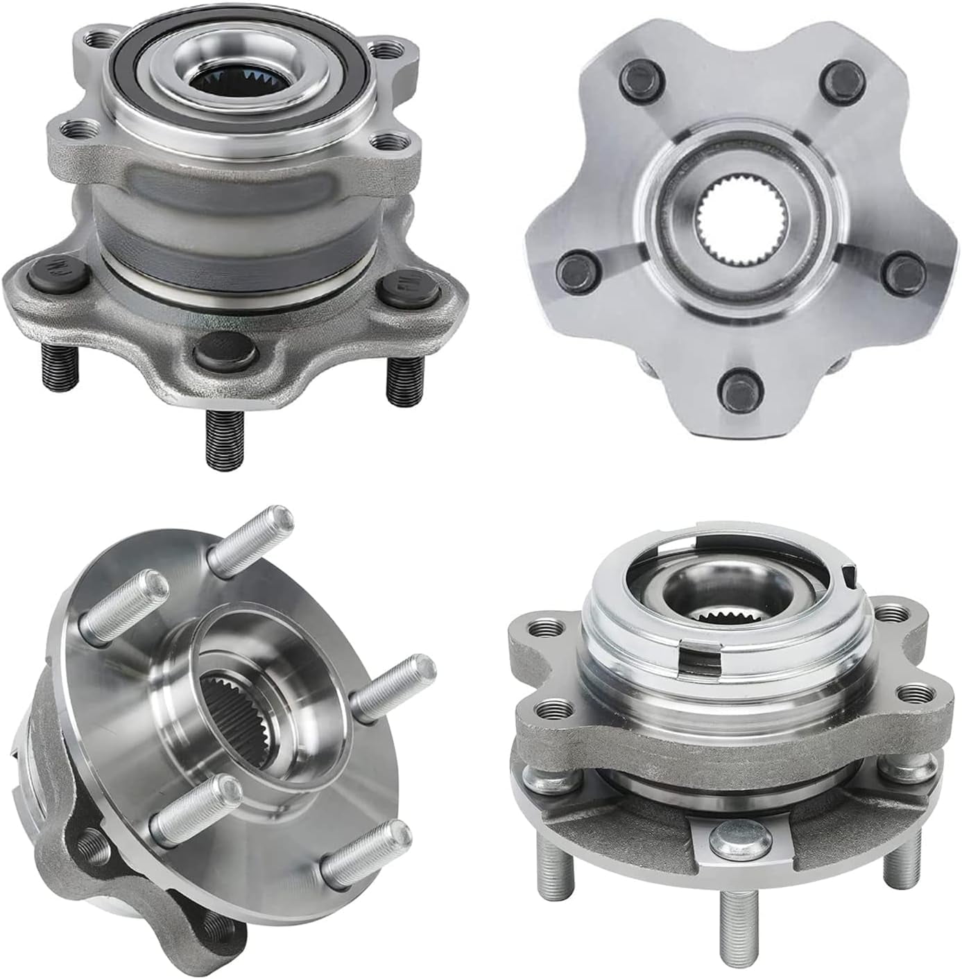 Detroit Axle - AWD Wheel Bearing Hubs for 2013-2019 Nissan Pathfinder Infiniti JX35 QX60, 2015-2019 Murano, 4 Front Rear Wheel Bearing Hubs Assembly 2016 2017 2018 Replacement