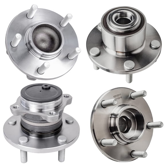 Detroit Axle - All (2) Front and Rear Wheel Bearing & Hub Assembly Non-ABS for 2004 2005 Mazda 3 (Mfg. Before 01/01/2005 Production Date)