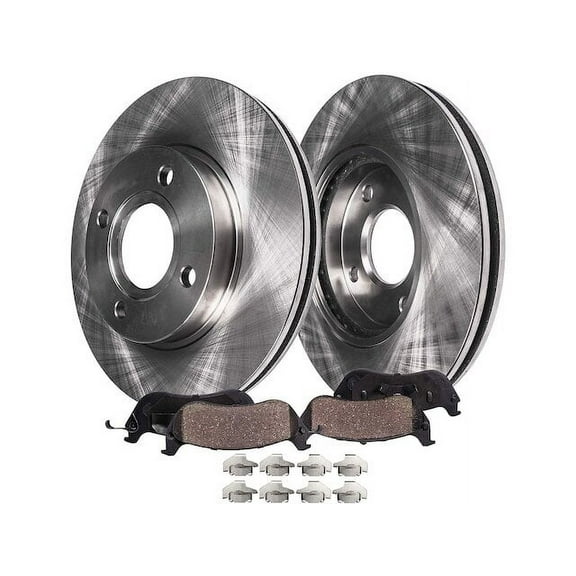 Detroit Axle: Automotive Brakes, Brake Pad & Rotor Kit Exceed OEM Specs Front, 2 Piece