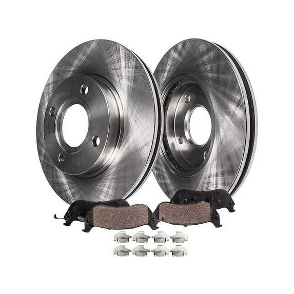 Detroit Axle: Automotive Brakes, Brake Pad & Rotor Kit Exceed OEM Specs Front, 2 Piece