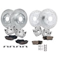 thumbnail image 1 of Detroit Axle - Brake Kit for 03-11 Honda Element, Front and Rear Drilled Brake Rotors Ceramic Brake Pads Disc Brake Calipers 2003 2004 2005 2006 2007 2008 2009 2010 2011 Replacement, 1 of 6