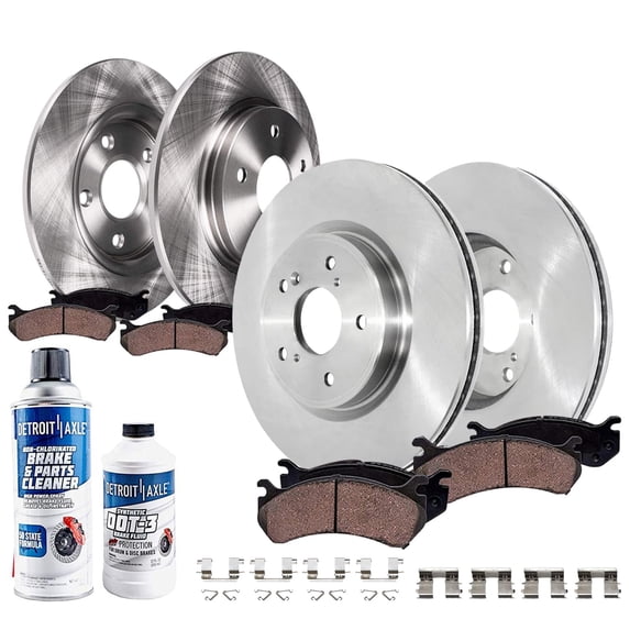 Detroit Axle - 10pc Brake Kit for 2017-2025 Honda CR-V, Disc Brake Rotors Ceramic Brake Pads with Hardware 2018 2019 2020 2021 2022 2023 2024 Replacement: 12.28" inch Front and 12.20" inch Rear
