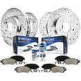 thumbnail image 1 of Detroit Axle - Brake Kit for 1996-1999 Subaru Legacy Drilled & Slotted Brake Rotors Ceramic Brakes Pads 1997 1998 Front and Rear Replacement [Models w/Single Piston Caliper], 1 of 8