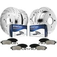 thumbnail image 1 of Detroit Axle - Brake Kit for 1999-2000 Honda Civic, Front and Rear Drilled & Slotted Disc Brake Rotors Ceramic Brake Pads w/Hardware Replacement : 10.32 inch Front Rotor, 1 of 8