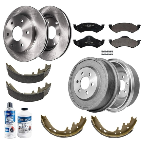 Detroit Axle - Brake Kit for 2000 2001 2002 Dodge Dakota Durango Front Disc Brake Rotors Ceramic Brakes Pads Rear Brake Drums Brakes Shoes Replacement