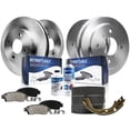 thumbnail image 1 of Detroit Axle - 4-Lug Brake Kit for 2001-2006 Nissan Sentra 1.8L, Front Brake Rotors Rear Brake Drums Front Ceramic Brake Pads Rear Semi-metallic Brake Shoes: 10.10'' Front Rotors, 1 of 7