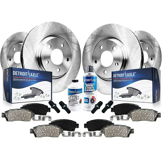 Detroit Axle - 10pc Brake Kit for 2003-2007 Cadillac CTS 2005-2008 STS Disc Brake Rotors Ceramic Brakes Pads Replacement : 11.93" inch Front & 11.73" inch Rear Rotor