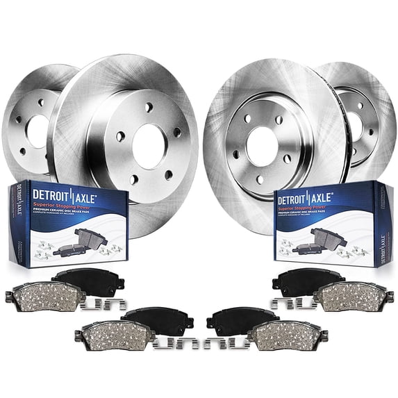 Detroit Axle - Brake Kit for 2003-2008 Honda Pilot Replacement 2003 2004 2005 2006 2007 2008 Disc Brake Rotor Ceramic Brakes Pads 5 Lugs 11.81'' inch Front and 12.32'' Rear inch Rotors