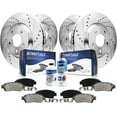 thumbnail image 1 of Detroit Axle - Brake Kit for 2003-2011 Ford Crown Victoria Mercury Grand Marquis Drilled Slotted Disc Brake Rotors Ceramic Brakes Pads 2004 2005 2006 2007 2008 2009 2010 Front and Rear Replacement, 1 of 8