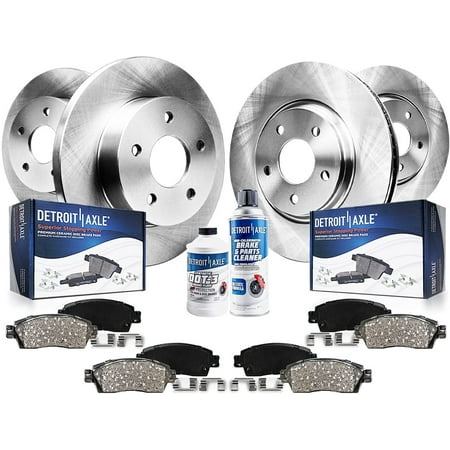 Detroit Axle - Brake Kit for 2006-2013 Mazda 3, 2010-2013 3 Sport, Disc Brakes Rotors Ceramic Brakes Pads 2011 2012 Replacement: 11.81" inch Front & 11.02" inch Rear Rotors