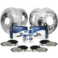 thumbnail image 1 of Detroit Axle - Brake Kit for 2006-2010 Hummer H3, 2009-2010 H3T Front & Rear Drilled Slotted Disc Brake Rotors Ceramic Brakes Pads 2007 2008 2009 Replacement, 1 of 9