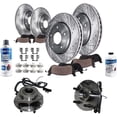 thumbnail image 1 of Detroit Axle - Brake Kit for 2007-2011 Dodge Nitro 2008-2012 Jeep Liberty Front and Rear Brake Rotors Ceramic Brakes Pads Front Wheel Bearing Hubs, 1 of 1