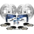 thumbnail image 1 of Detroit Axle - Brake Kit for 2008-2013 Nissan Rogue 2014-2015 Rogue Select Drilled Brake Rotors Ceramic Brake Pads Front and Rear, 1 of 8