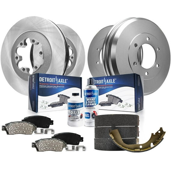 Detroit Axle - Brake Kit for 2009-2012 Chevy Colorado GMC Canyon Front Brake Rotors Ceramic Brakes Pads 2009 2010 2011 2012 Rear Brake Drums Semi-metallic Brake Shoes Replacement 6 Lug
