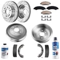 thumbnail image 1 of Detroit Axle - Brake Kit for 2009-2013 Chevy GMC Silverado Sierra 1500 Front Drilled & Slotted Disc Brake Rotors Ceramic Brakes Pads Rear Brake Drums Brake Shoes Replacement, 1 of 7