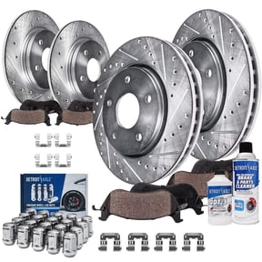 Detroit Axle - Brake Kit for Subaru Impreza Legacy Outback Forester Dilled Brake Rotors Ceramic Brake Pads Front Rear Lug Nuts: 11.54" Front and 11.26" Rear Rotors