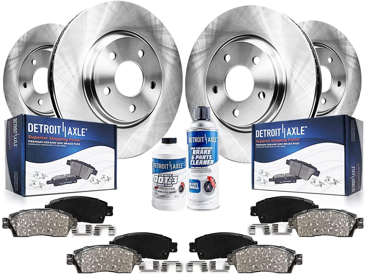 Detroit Axle - Brake Kit for 2010-2017 Chevrolet Equinox GMC Terrain Brake Rotors 2010 2011 2012 2013 2014 2015 2016 2017 Ceramic Brakes Pads Front and Rear Replacement : 12.64" inch Front Rotors