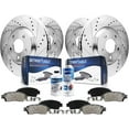 thumbnail image 1 of Detroit Axle - Brake Kit for 2010-2017 Chevrolet Equinox GMC Terrain Front & Rear Drilled Slotted Disc Brake Rotors Ceramic Brakes Pads 2011 2012 2013 2014 2015 2016 Replacement: 12.64" front Rotor, 1 of 8