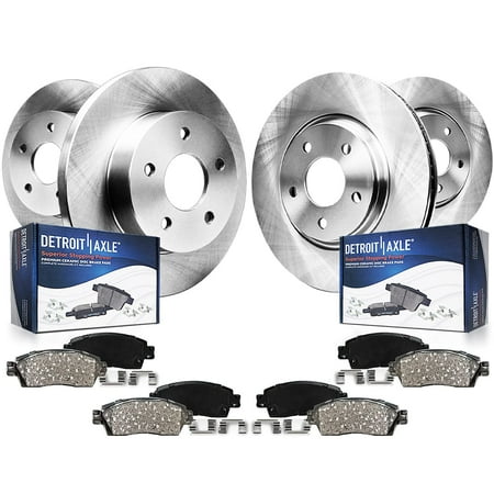 Detroit Axle - Brake Kit for 2011-2020 Toyota Sienna, 2014-2019 Highlander, 10-15 Lexus RX350 RX450h Disc Brake Rotors and Ceramic Brakes Pads Front and Rear Replacement: 12.91 inch Front Rotor