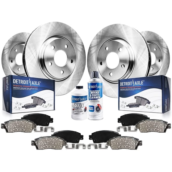 Detroit Axle - Brake Kit for 2012-2015 Chevy Captiva Sport 08-10 Saturn Vue 07-09 Equinox Pontiac Torrent Suzuki XL-7 Front & Rear Disc Brake Rotors Ceramic Brakes Pads 2007 2008 2009 2010 Replacement