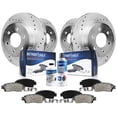 thumbnail image 1 of Detroit Axle - Brake Kit for 2012-2020 Ford F-150 Drilled & Slotted Brake Rotors 2012 2013 2014 2015 2016 2017 2018 2019 2020 Ceramic Brakes Pads Front and Rear Replacement, 1 of 9