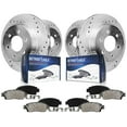 thumbnail image 1 of Detroit Axle - Brake Kit for 2012-2020 Ford F-150 Drilled & Slotted Disc Brake Rotors and Ceramic Brakes Pads 2013 2014 2015 2016 2017 2018 2019 Front and Rear Replacement, 1 of 13