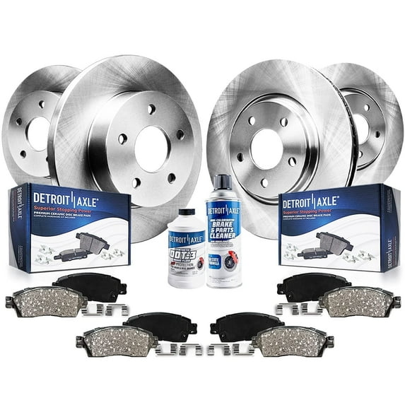 Detroit Axle - Brake Kit for 2013-2020 Ford Fusion 2013-2016 Lincoln MKZ, Disc Brake Rotors 2014 2015 Ceramic Brake Pads: 11.81" Front & 11.89" Rear Rotor
