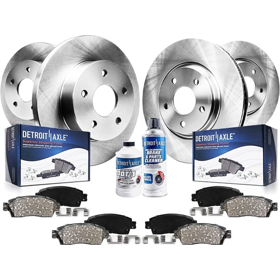 Detroit Axle - Brake Kit for 2013-2017 Chevy Trax Buick Encore, Disc Brake Rotors 2014 2015 2016 Ceramic Brakes Pads with Hardware Replacement : 11.81" inch Front and 10.55" inch Rear Rotor