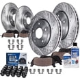 thumbnail image 1 of Detroit Axle - Brake Kit for 2014-2016 Ford Fusion Lincoln MKZ Drilled & Slotted Brake Rotors and Ceramic Brakes Pads 20pc Wheel Lug Nuts Front and Rear Replacement, 1 of 8