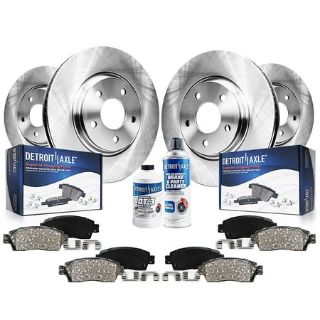 Detroit Axle - Brake Kit for Ford Flex Explorer Taurus Police Interceptor Sedan/Utility Lincoln MKT MKS, Disc Brake Rotors Ceramic Brake Pads: 13.86" Front & 13.58" Rear Rotor