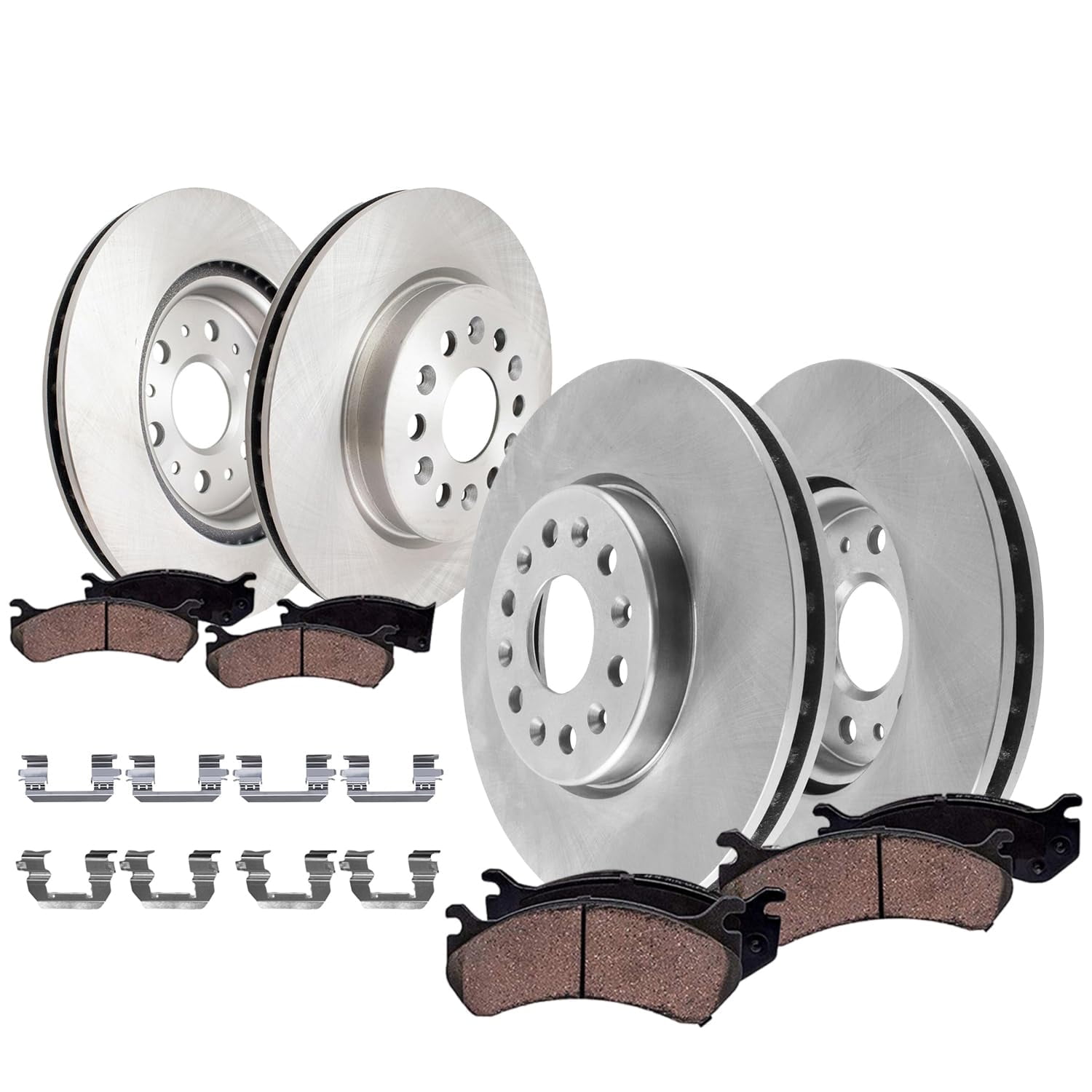 Detroit Axle - 8pc Brake Kit for 2017-2020 Cadillac XT5 2018-2019 Buick Enclave, Disc Brake Rotors Ceramic Brakes Pads Replacement: 13.58" inch Front and 12.40" inch Rear Rotor