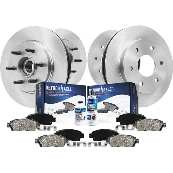 Detroit Axle - RWD 10pc Front and Rear Disc Brake Rotors Ceramic Brakes Pads for Ford F-150 Lincoln Mark LT