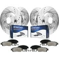 thumbnail image 1 of Detroit Axle - Brake Kit for AWD 2007-2010 Ford Edge Lincoln MKX Drilled Slotted Disc Brake Rotors Ceramic Brakes Pads 2007 2008 2009 2010 Replacement 12.60" inch Front Rotors, 1 of 11